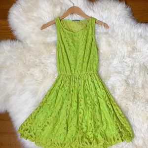 Lime green lace dress